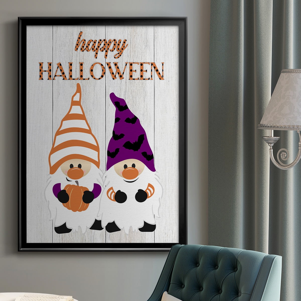 Halloween Gnomes Premium Framed Print - Ready to Hang
