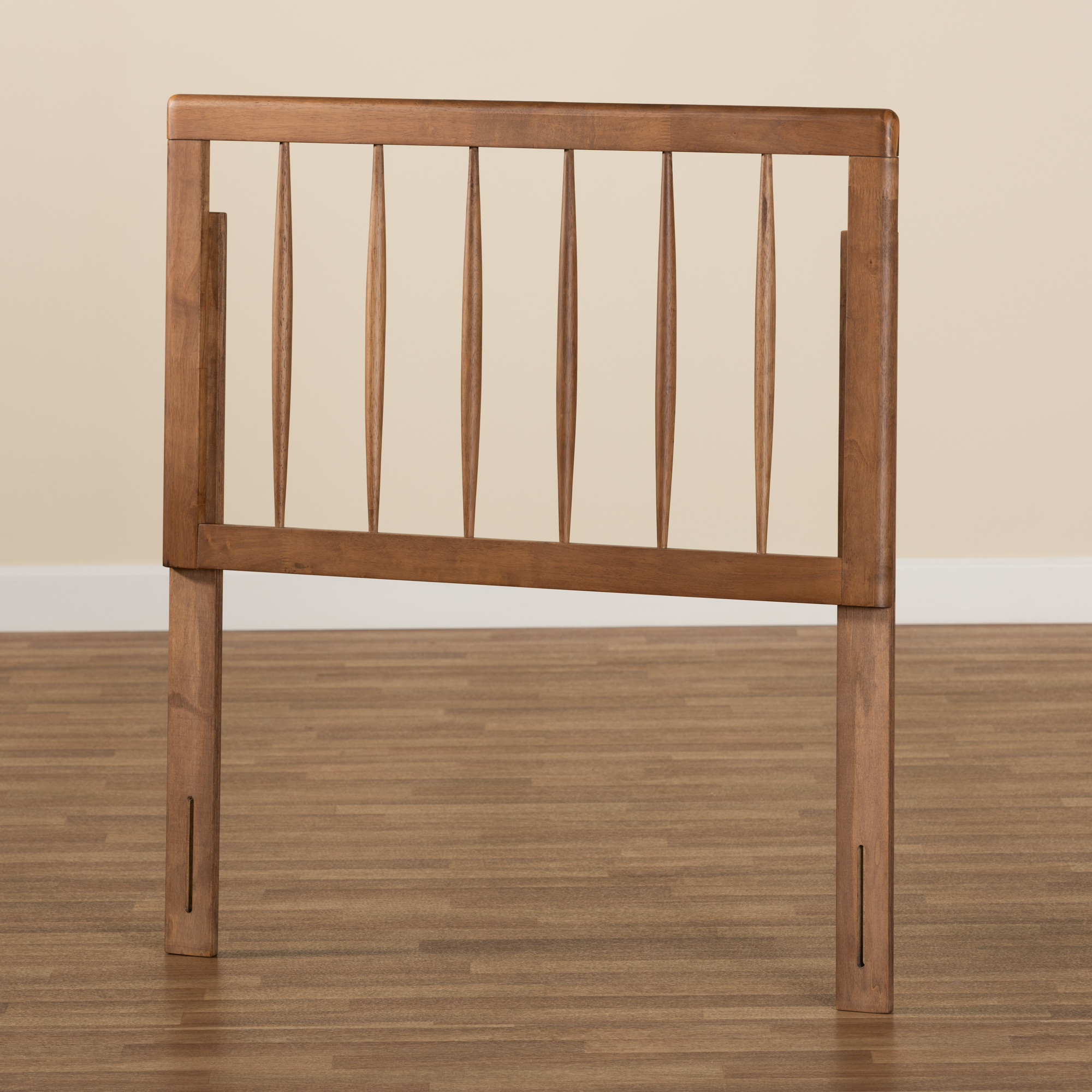 Baxton Studio Valin Contemporary/Modern Back Support Rubberwood Headboard, Twin, Ash Walnut