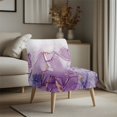 thumbnail image 3 of HELLHERO Purple Marble Pattern Easy Care Breathable Armless Accent Chair Cover Dustproof Armless Accent Chair Protector for Armless Chair, 3 of 8