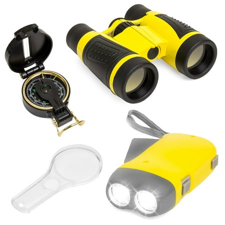 Best Choice Products Junior Explorer Set w/ Binoculars, Flashlight, Compass, Magnifying Glass - (Best Cheap Binoculars For Safari)