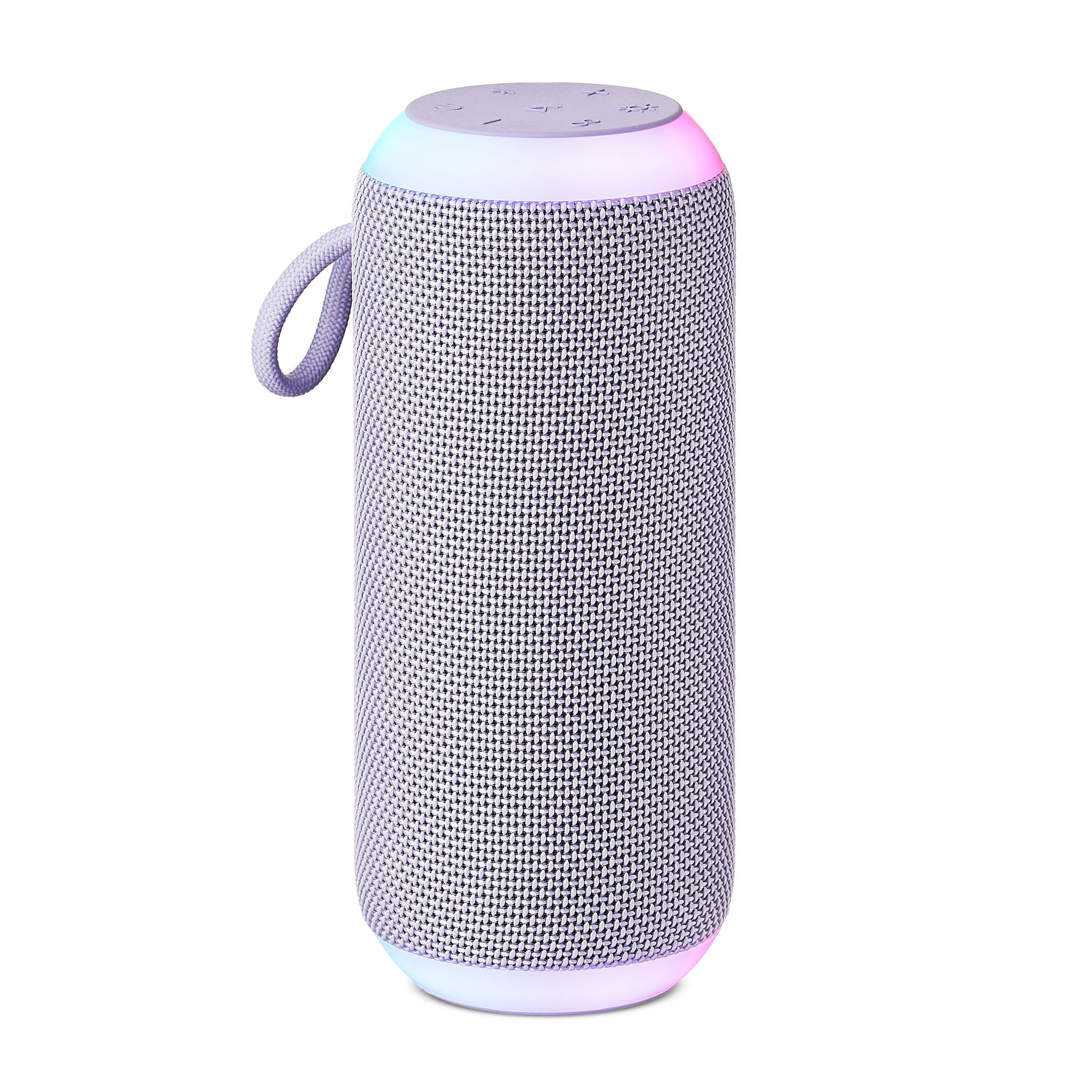 onn Medium Rugged Speaker with Bluetooth Wireless Technology and LED Lighting Lilac