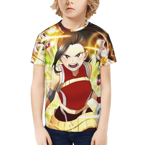 My Hero Academia Momo Yaoyorozu Kids T-Shirt 3d Printed Graphic T-Shirts Boys And Girls Short Sleeve Shirts For Youth Kids X-Small