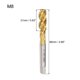 thumbnail image 2 of Tornillo de máquina métrico en espiral único de Bargains, flautas de rosca de cobalto recubiertas de titanio HSS M8, 2 of 5