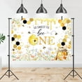 thumbnail image 2 of Bee 1st Birthday Backdrop So Sweet to Bee One 1st Birthday Photography Background Honeycomb Bee Birthday Party Decorations Banner Photo Studio Props, 2 of 3