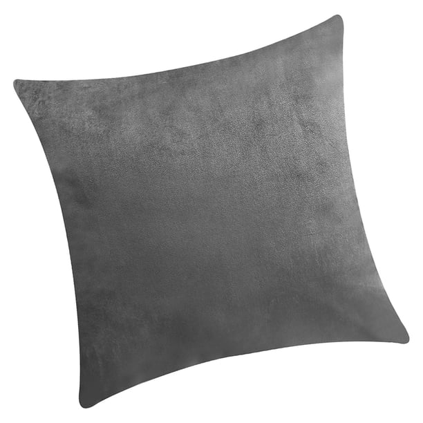 Inteprter Funda de almohada cuadrada de terciopelo con funda de almohada de color sólido para decoración de sofá Decoración del hogar gris claro Inteprter HA003042-07