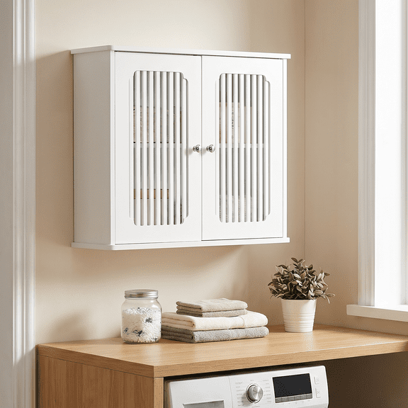 Semiocthome Bathroom Cabinet, Medicine Cabinet with Adjustable Shelf, White