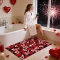 thumbnail image 4 of TIELUTT Tapis de la Saint-Valentin Cœur Rouge Saint-Valentin Petits Tapis d'Entrée Non Couverture Intérieure Extérieure pour Sofa Couvertures pour Femmes Petits Tapis pour Salle de Classe Couverture en Lin Jeté Duveteux Doux Blanc, 4 of 4