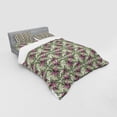 thumbnail image 3 of Flower Duvet Cover Set, Flowers and Leaves Pattern on Pale Colored Background Botanical Style Composition, Bedding Set with Shams and Fitted Sheet, 3 Sizes, by Ambesonne, 3 of 3