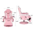 thumbnail image 5 of Video Gaming Chair Recliner Ergonomic High Back Swivel Reclining Chair with Cupholder, Headrest, Lumbar Support, Adjustable Backrest and Footrest, Pink White, 5 of 6