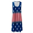 thumbnail image 4 of Wycnly Dresses for Women Fashion High Waist Pleated Swing Independence Day Patriotic Tank Dresses Crewneck Sleeveless Star Striped Print Summer Mini Formal Dress Blue m, 4 of 4