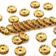 thumbnail image 1 of Brass Grade A Rhinestone Spacer Beads Golden Plated Rondelle Nickel Free Lt.Col.Topaz 10x4mm Hole: 2mm, 1 of 4