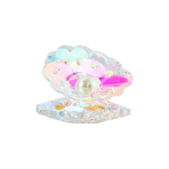 1Pcs Colorful Crystal Seashell Figurine Collectible,Glass Big Shell Figurine with Pearl for Wedding Gift Table Decor