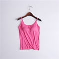 thumbnail image 3 of JGGSPWM Camisoles for Women with Built in Bra Flowy Shelf Bra Tank Tops Padded Cami with Adjustable Strap Summer Cool Comfy Vest Hot Pink XL, 3 of 7