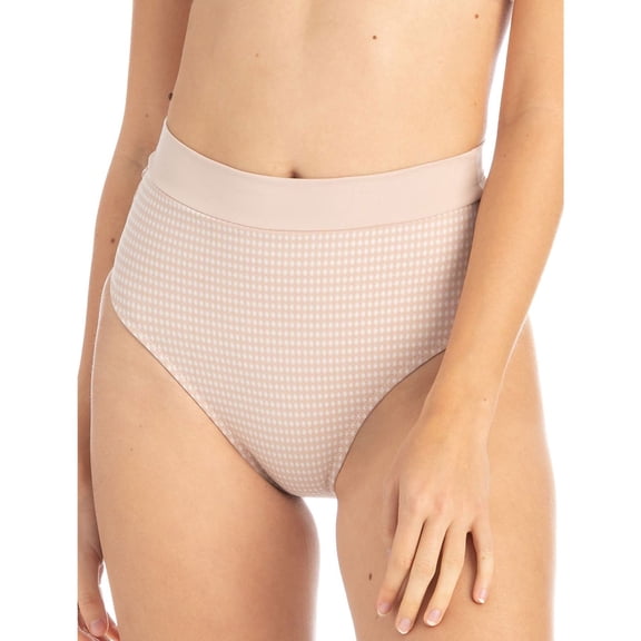 Tavik Womens Pernille High Waist Bikini Swim Bottom, Beige, Large