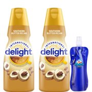 International-Delight Liquid Coffee Creamer Two 32 fl oz. of Creamy Smooth Delightful with Collapsible Bottle (Southern Butter Pecan) - Bottle
