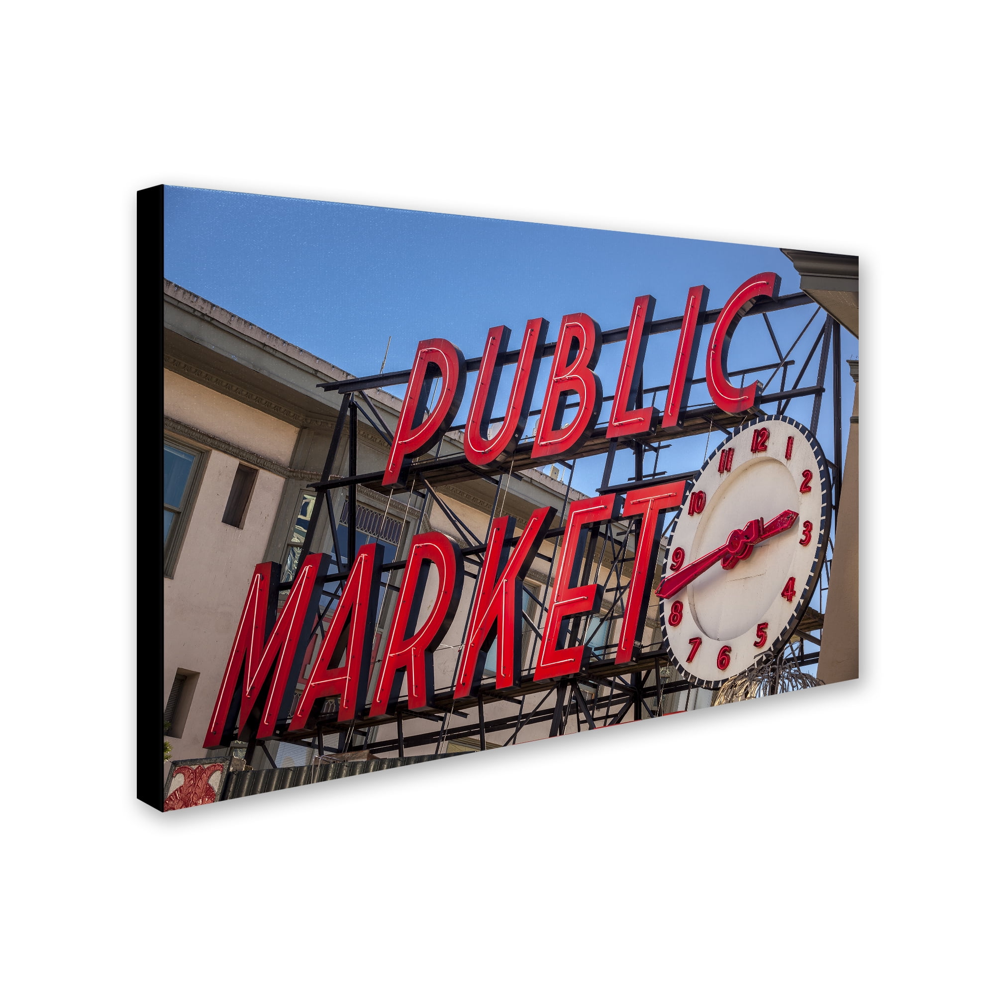 Trademark Fine Art "Public Markets Neon" Canvas Art by Yale Gurney