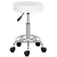thumbnail image 5 of Hassch White PU Leather Swivel Stool on Wheels, Rolling Padded Seat for Drafting/Task/Work, 19.69"-25.39" Adjustable Height, Easy Assembly, White, 5 of 10
