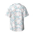thumbnail image 2 of Vsdgher Rabbit And Star Print Men's Wrinkle Free Untucked Cuban Shirt Business Casual Button Down Shirts Short Sleeve Shirt, 2 of 7