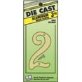 thumbnail image 2 of Hy-Ko DCG-3/2 Die-Cast Aluminum Number 2 Sign with Nails, 3", Brass Plated, 2 of 2
