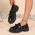 thumbnail image 2 of Xucatan Women's Patent Leather Loafers, Round Toe Closed Toe Low Heel Slip On Shoes with Chunky Sole, British Style Comfortable Platform Flats, Versatile Casual Office Footwear Gift, 2 of 8