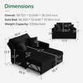 thumbnail image 2 of Marrber Black 52” 3-in-1 Convertible Pull-Out Sofa Bed Sleeper Loveseat with Reclining Backrest, Built-in Cup Holders, Pet-Friendly Corduroy Sofa for Small Space, 2 of 9