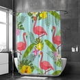 thumbnail image 2 of Coolnut Bath Shower Curtain Liners Flamingo Tropical Leaves and Flowers 72x72in Polyester Waterproof with 12 Curtain Hooks, 2 of 6