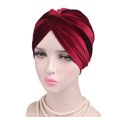 thumbnail image 6 of Travelwant Flannel Stretchy Turban Cap Head Cover Chemo Head Wraps Bennie Twisted India's Hat for Women, 6 of 6