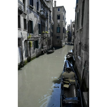 Canvas Print Water Channel Venice Gondola Ship Way Stretched Canvas 32 x (Best Way To Ship Prints)