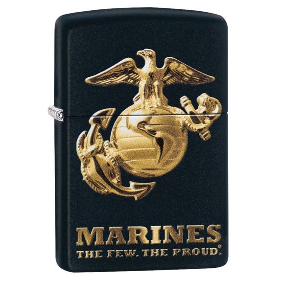 Zippo Lighter: USMC Marines, The Few The Proud - Black Matte 81190
