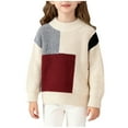 thumbnail image 2 of Zorckvet Girls Sweaters Pullover Long Sleeve Knit Sweater Jumper Tops,Beige,1-8Years, 2 of 9