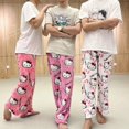 thumbnail image 2 of Sanrio-Pijama de Hello Kitty para mujer, pantalón de franela de Anime negro, de lana cálida, pantalones informales para el hogar, regalos de moda de otoño, 2 of 4