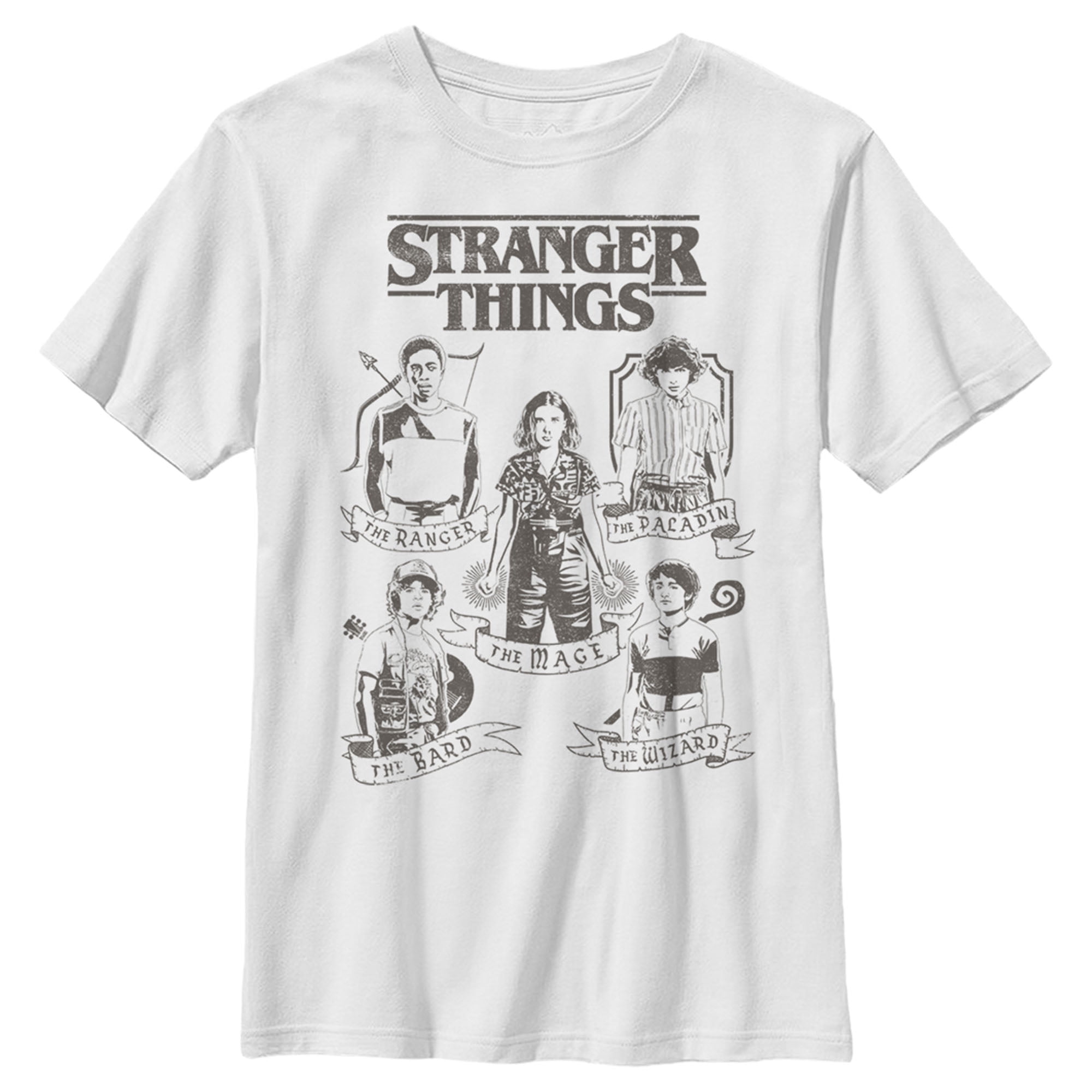 Boy's Stranger Things Group Shot Classes  Graphic Tee White Large