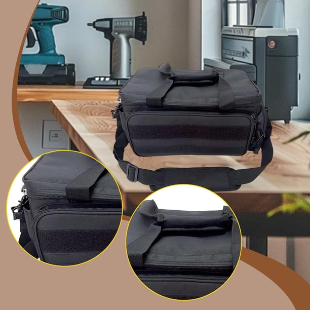 Bolsa de herramientas para electricista Organizador de herramientas Tela Oxford Bolsillo de almacenamiento multiusos para Negro
