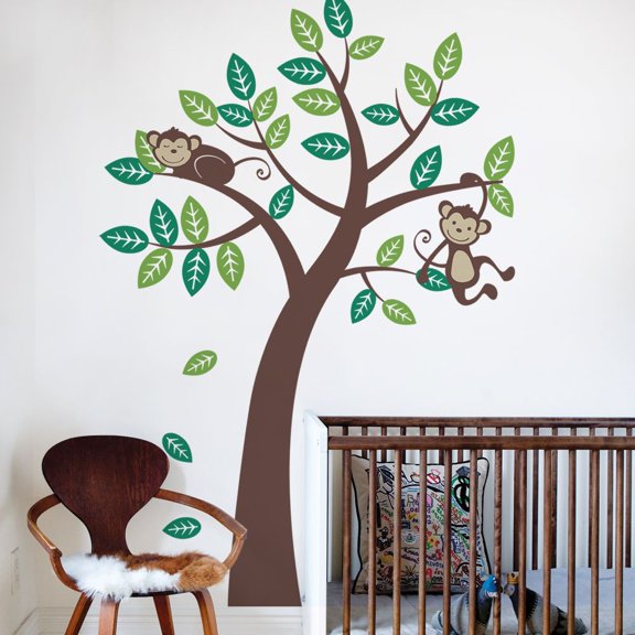 TREE WALL DECAL WITH MONKEYS