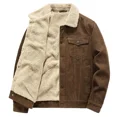 thumbnail image 4 of Chaqueta holgada con botones, chaqueta de pana para hombre, abrigo de invierno, chaqueta de felpa informal, abrigo de moda, abrigos a prueba de viento, ropa para hombre individual, 4 of 5