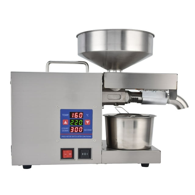 Oil Extractor Expeller, Oil Press 200MM Squeeze Rod Automatic Heating For Family For Oil Expeller