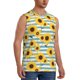 thumbnail image 2 of Fotbe Blue White Striped Sunflower A Men's Camiseta sin Mangas Estampada para Hombres, Playera Casual para Gimnasio, Entrenamiento, Playa-Large, 2 of 7