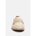 thumbnail image 3 of MEANBABE Semicasual Stud Detail Patent Loafers in Beige, 3 of 6