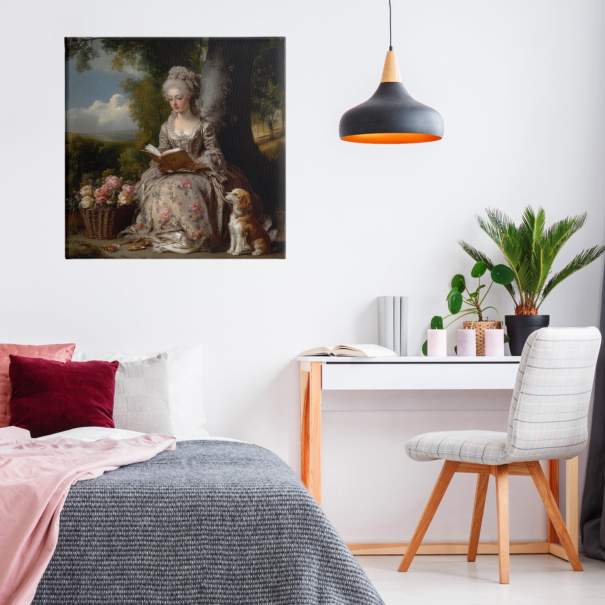 Stupell Industries Rococo Lady with Dog Canvas Wall Art, design by The Wands Want