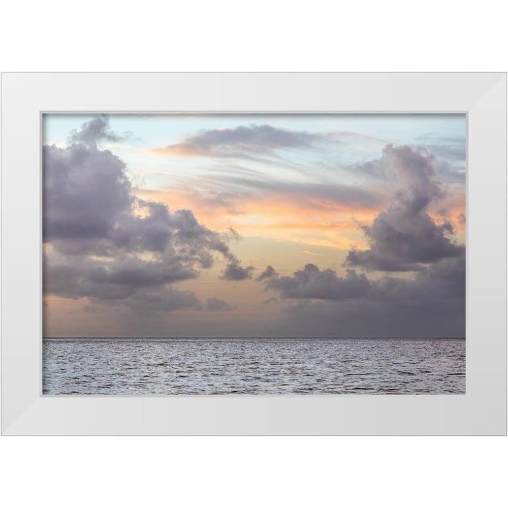 Jaynes Gallery 24x17 White Modern Wood Framed Museum Art Print Titled - Caribbean-Grenada-Mayreau Island Caribbean silver sunset