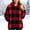 Red, variant on Yotami Womens Fall Winter Plaid Coat Jackets with Zipper Lightweight Outerwear Size S-XXL