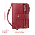 thumbnail image 3 of Cartera de cuero para mujer con bloqueo RFID, cartera para mujer, cartera multifuncional de tres pliegues, estilo corto, monedero vintage de gran capacidad, almacenamiento y organización, almacenamien, 3 of 6