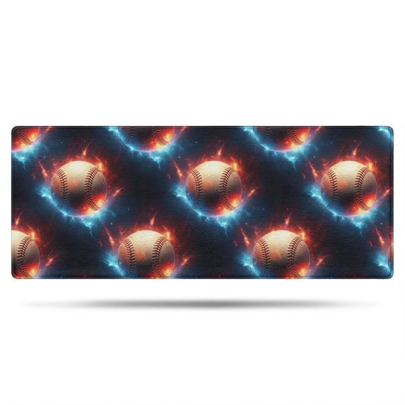 Baseballs and Auras Pattern Non Slip Microfiber Bathroom Rugs, Soft Rubber Backing Bath Mats for Bathroom Floor Tub and Shower,24"x60"