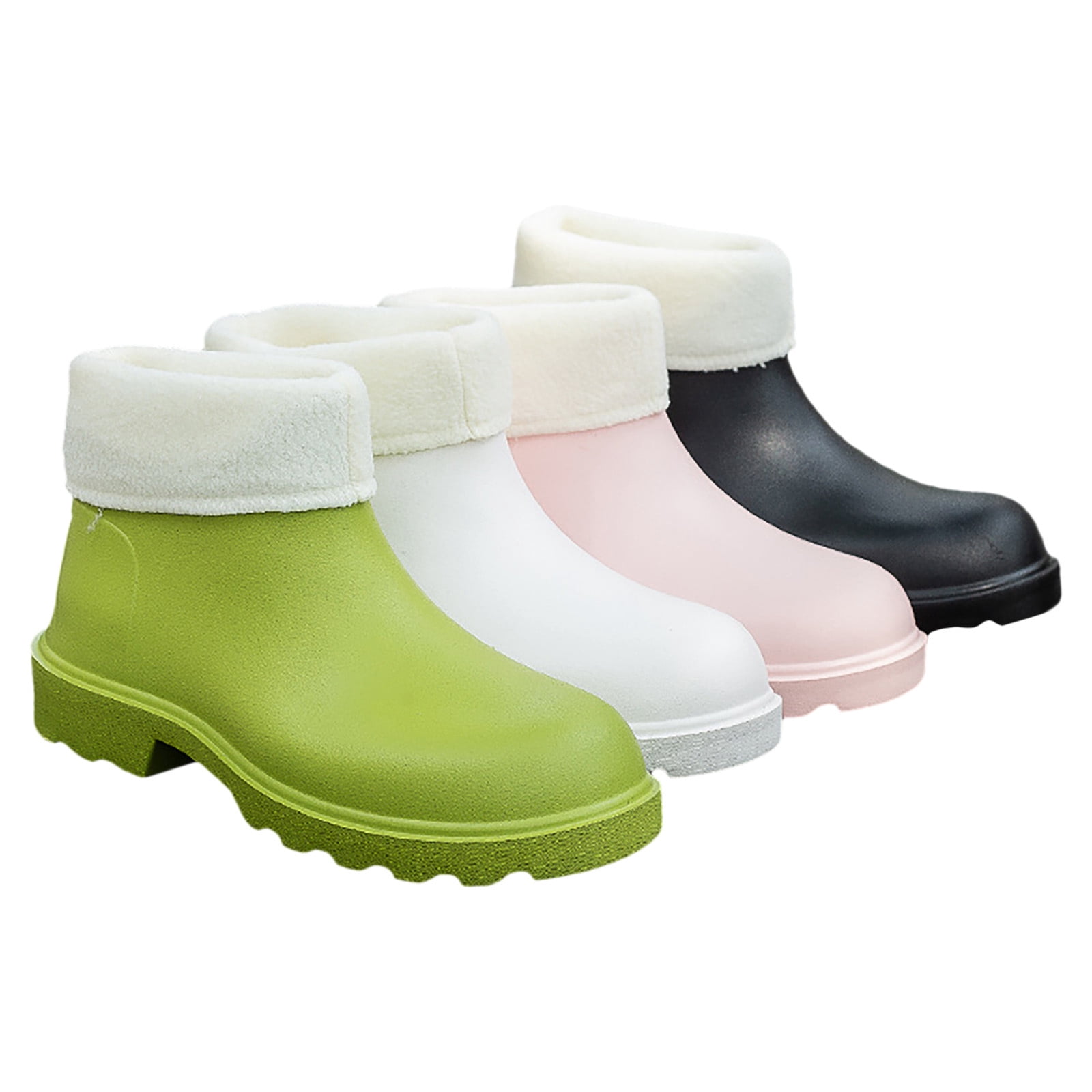 EHQJNJ Womens Rain Boots Tall Lined 2024 New Korean Edition Anti and Durable Detachable Plush Eva Light Sole Rainshoes and Rainboots Womens Rain Boots Short Rain Boots Women Tall Wide Calf