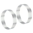 thumbnail image 1 of 2uds Inoxidable Acero Pastel Anillos para Hornear, Perforado Pastel Mousse Anillo Cocina Hornear Calor Resistente 3.5 Diámetro, 0.8 Altura, para Pastel Postre, Plata, 1 of 5