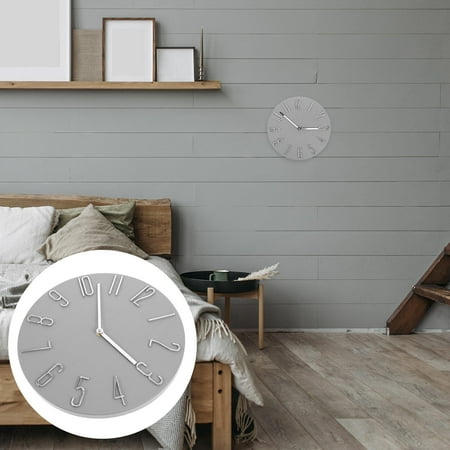 WHAMVOX Wall Clock Silent Modern Clock Battery Operated Classic Simple Minimalist Analog Decorative For Kitchen Living Room No Battery Grey