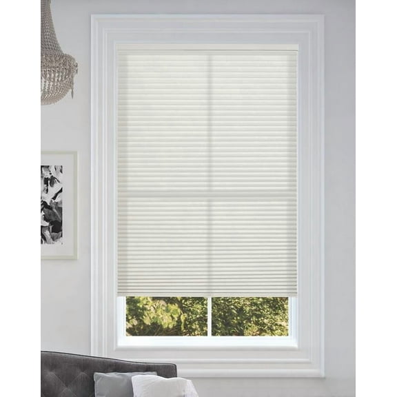 BlindsAvenue Cordless Light Filtering Cellular Honeycomb Shade, 9/16" Single Cell, White Dove, Size: 71.5" W x 48" H