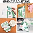 thumbnail image 7 of Kitchen Towels Green Watercolor Cactus Pattern Cleaning Towel Absorbent Hand Towels Tea Towels for Home Restaurant Dish Clean 28" x 18", 6PCS, 7 of 7