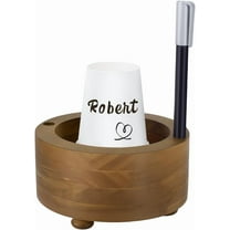 1 Pcs Wooden Cup Holder with Marker Slot Brown Cup Holder Dispenser Disposable Mug Dispenser