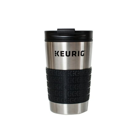 Keurig® 12oz Stainless Steel Insulated Coffee Travel Mug, Fits Under Any Keurig® K-Cup Pod Coffee Maker (including K-15/K-Mini), Silver